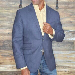 Banana Republic Modern Slim Fit Wool Dual Vent Blue Striped Blazer Jacket 40R